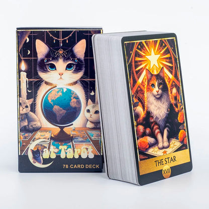 cat tarot cat tarot deck tarot cards 78 card tarot deck beginner tarot deck tarot reading fortune telling cards spiritual gifts witchy gifts mystical gifts cat lover gift divination tools oracle and tarot metaphysical shop tarot collector spirituality tar
