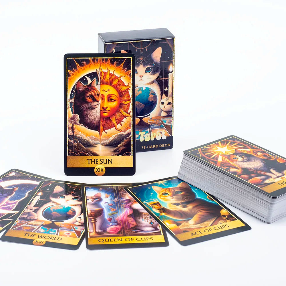 cat tarot cat tarot deck tarot cards 78 card tarot deck beginner tarot deck tarot reading fortune telling cards spiritual gifts witchy gifts mystical gifts cat lover gift divination tools oracle and tarot metaphysical shop tarot collector spirituality tar