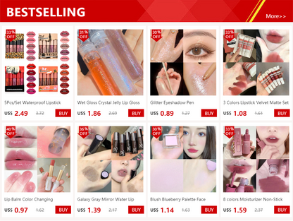 HANDAIYAN Gift 6PC/Set Matte Velvet Lip Gloss Waterproof Long-lasting Liquid Lipstick Cosmetic Beauty Keep 24 Hours Makeup