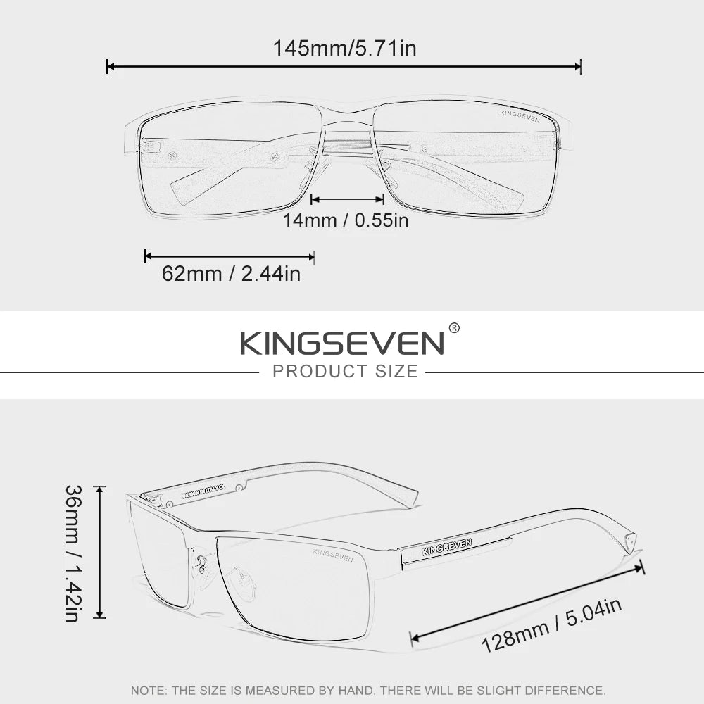 KINGSEVEN Men Polarized Sunglasses Driving UV400 Anti-Glare High Quality Glasses Male Causal Rectangle Fashion Outdoor Eyewear