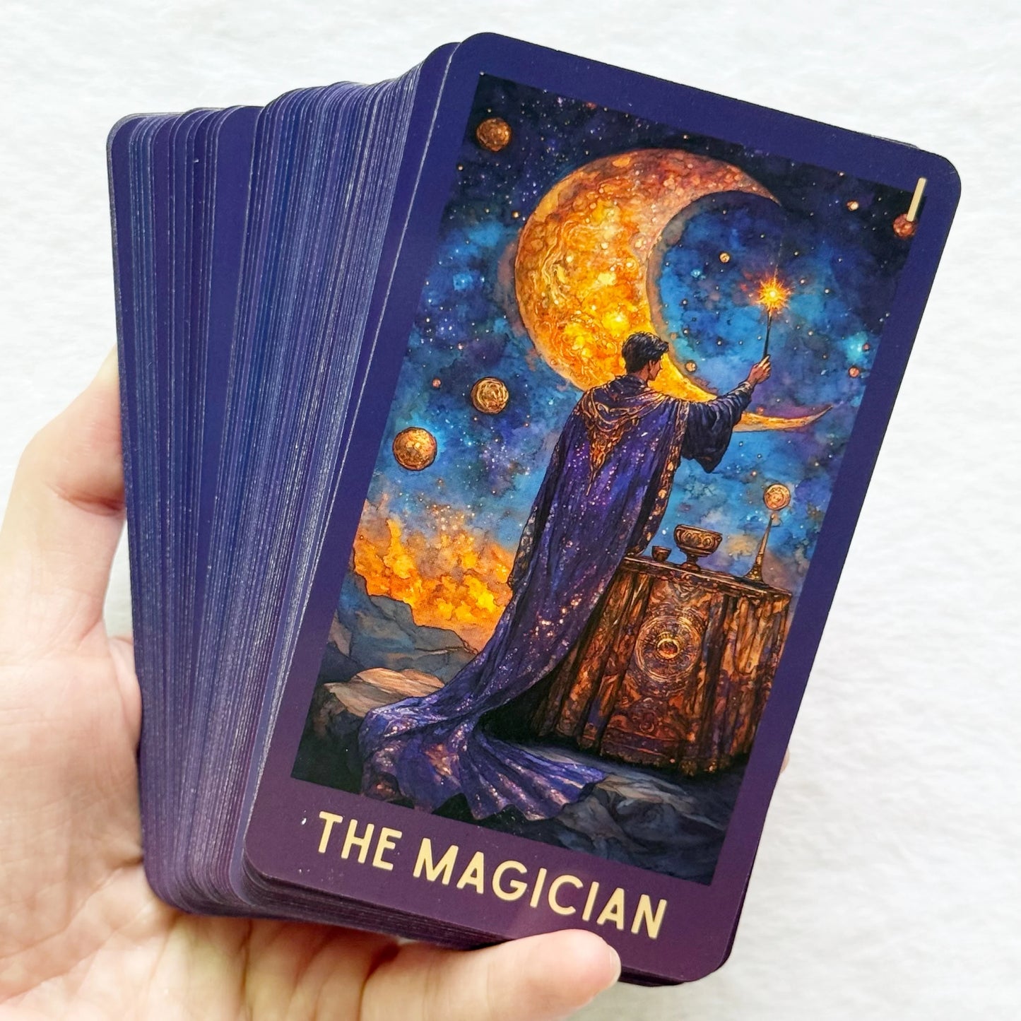 Celestial Tarot Deck, 78 English Tarot Cards with Guidebook, Beginner To Experienced, Wisdom of Traditional Tarot, 12x7cm