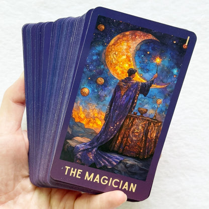 Celestial Tarot Deck, 78 English Tarot Cards with Guidebook, Beginner To Experienced, Wisdom of Traditional Tarot, 12x7cm
