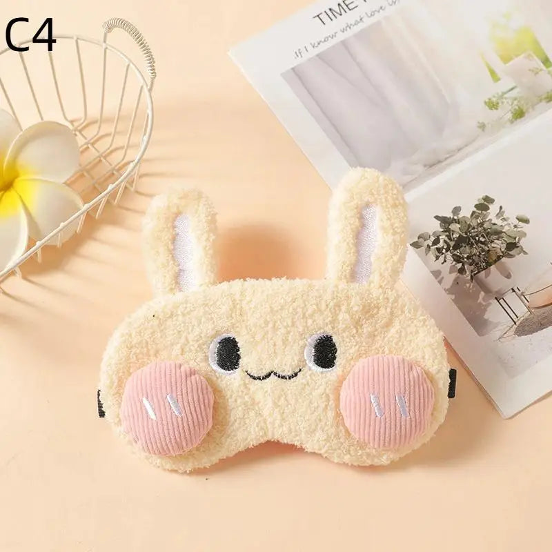 Cute Cartoon Plush Sleep Eye Mask Light Blocking Sleeping Eye Cover Protective Eye Mask Comfortable Soft