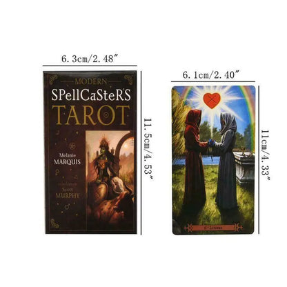 78 Cards for Beginners & Professionals – Divination Tool for Daily Guidance Modern Spellcaster’s Tarot Deck, 11.5*6.3cm