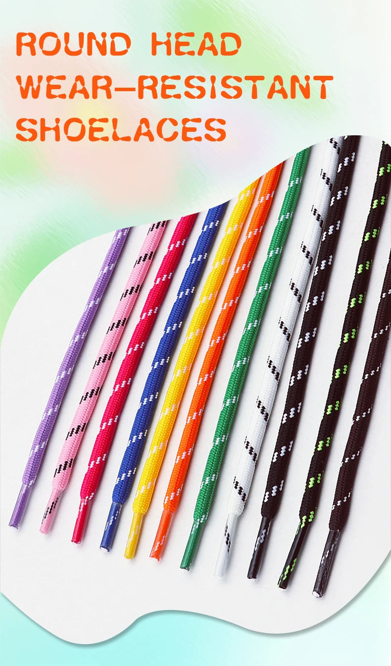 5mm thick Round Shoelace Outdoor Sports Laces Sneaker basketball Shoe Laces length 100/120/140/160cm Shoe accessories 1Pair