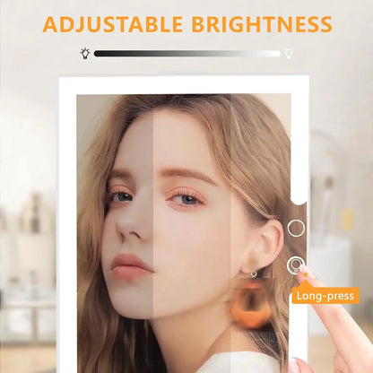 LED Vanity Makeup Mirror with Touch Control Flexible Foldable Desk 10x Makeup Mirror Lighting Dressing Makeup Lamp Gift