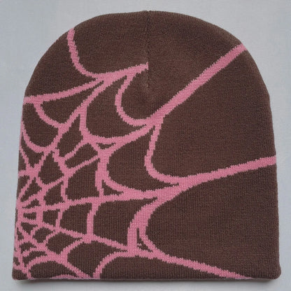 Four Seasons Men's And Women's Universal Y2K Knit Hat Spider Web Riding Outdoor Sports Fashion Hat