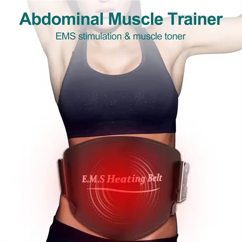 EMS Abdominal Toning Belt Electric Muscle Stimulation Muscle Toner Portable Fitness Massager Waist Trainer Body Slimming Shaping